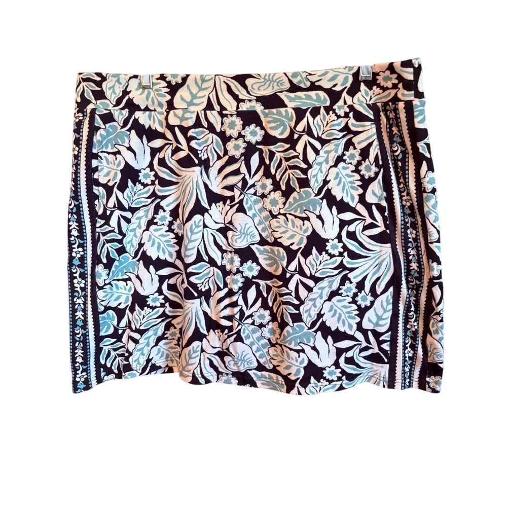 Croft‎ & Barrow Blue Tropical Floral Athletic Skort with Pockets XL
